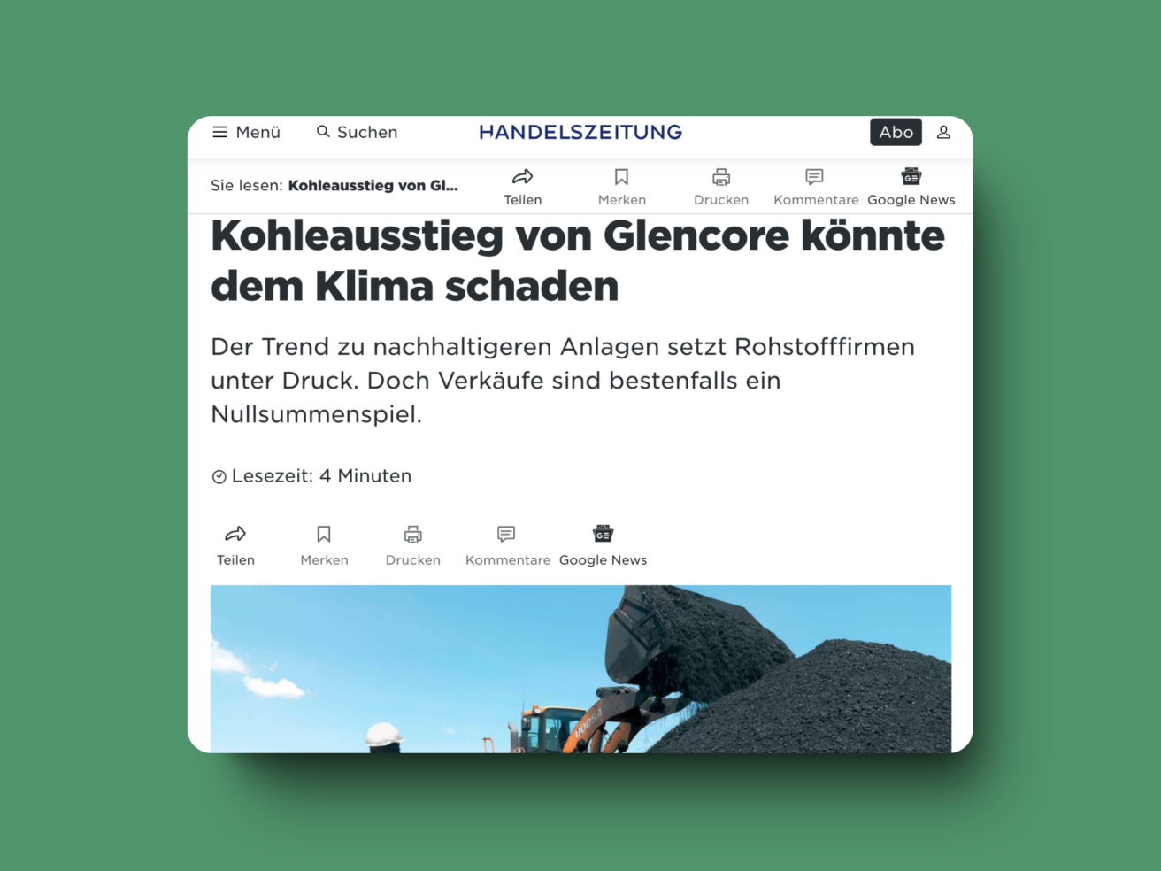 Was bedeutet Glencores Kohle-Deal fürs Klima?